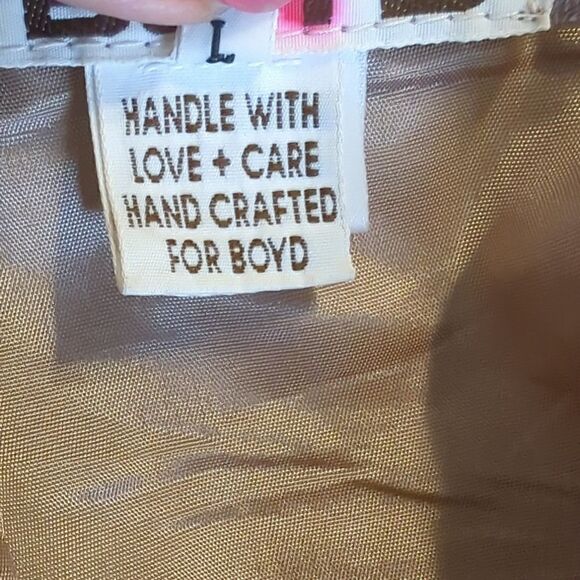 Boyd England Soft Metallic Leather Skirt Pearly Tan Size Large - Picture 5 of 5